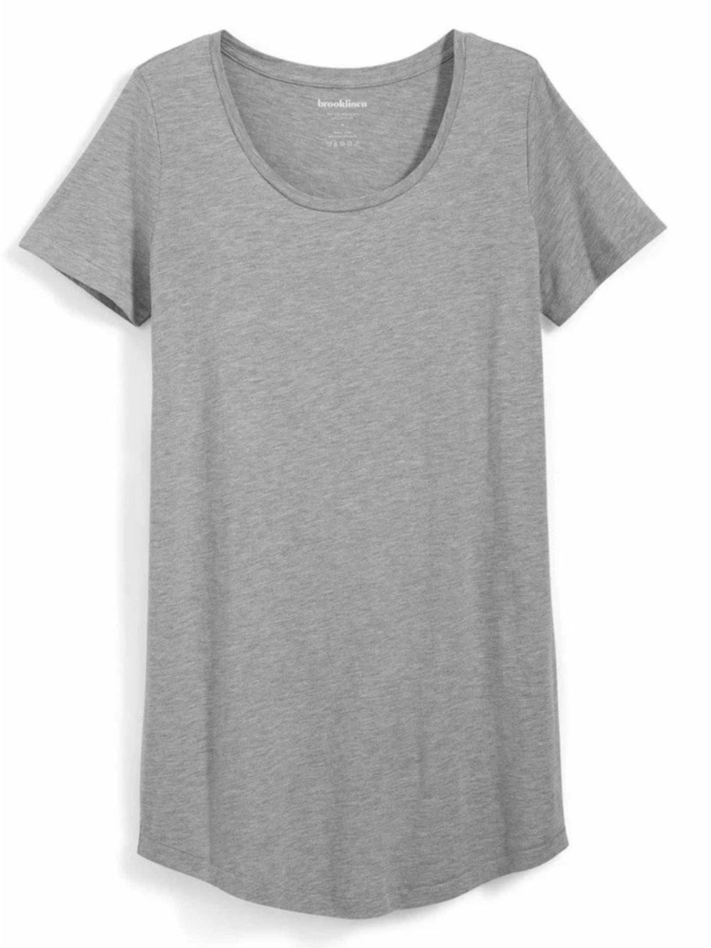 Brooklinen Light Gray Scoop Neck Short Sleeve Tee